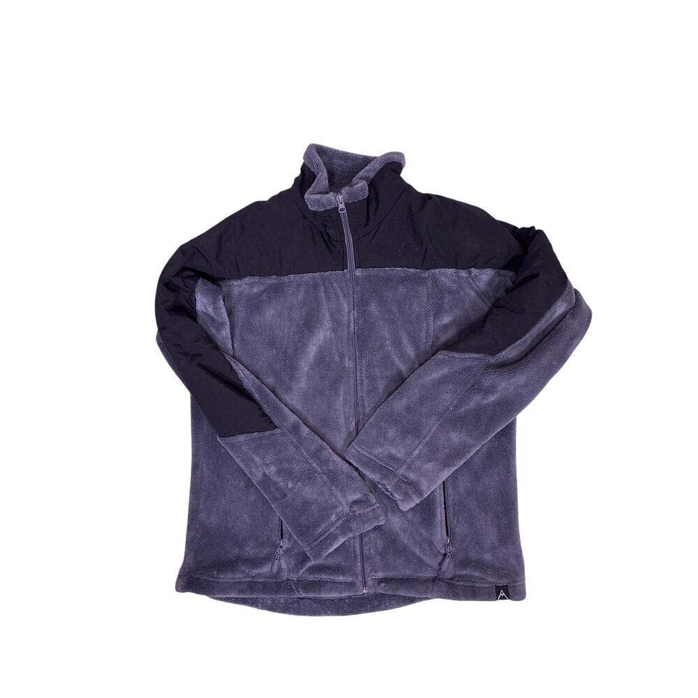 Avalanche Fleece Jacket Womens XL Grey Black Full Zip Heavy Outdoor